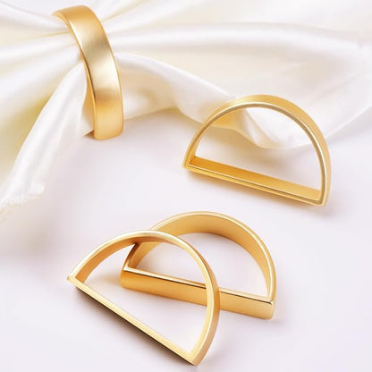 APTWOW 50PCS Gold Napkin Rings, Semicircle Metal Gold Napkin Holder Buckles - Image 2