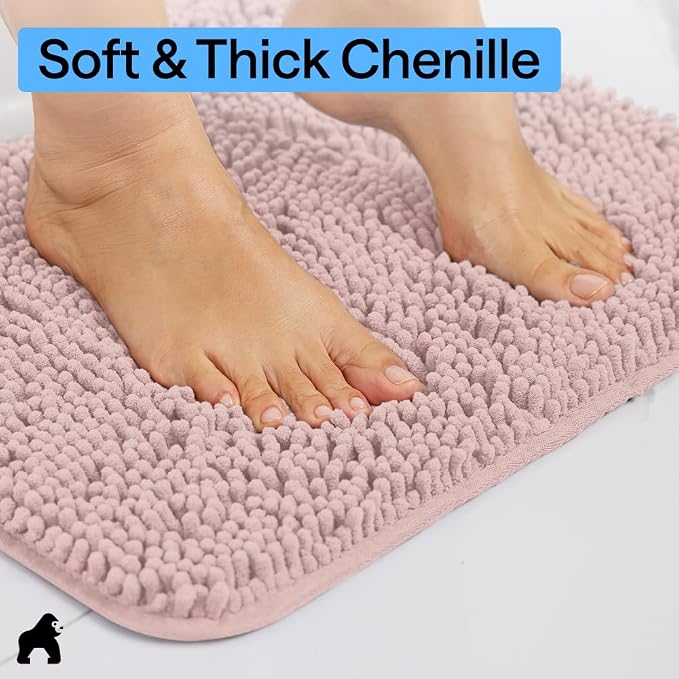 GORILLA GRIP Bath Rug Mat 44x26, Soft Absorbent Chenille, Quick Dry Microfiber - Image 4