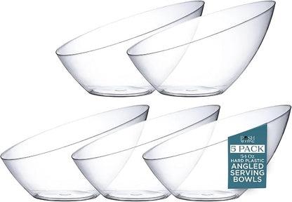 5 Pack White Angled Plastic Serving Bowl Disposable - Image 8