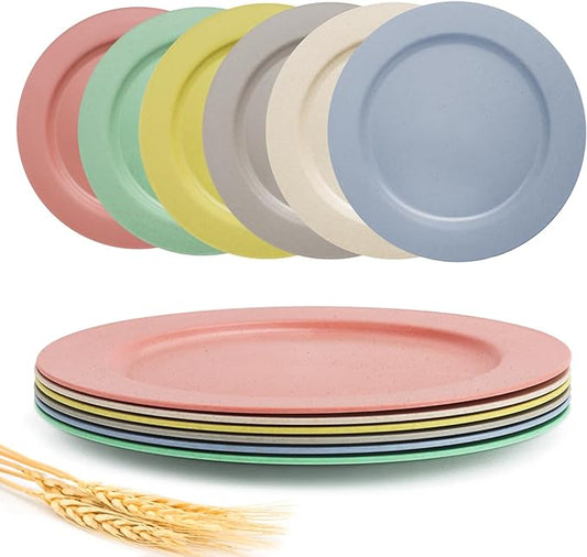 shopwithgreen 10 Inch Wheat Straw Dinner Plates, 6 Pack Unbreakable Sturdy by Shopwithgreen