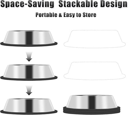3Pcs Stainless Steel Dog Bowls Non-Slip Dog Food Bowl 36 Oz Dog Food and Water - Image 3