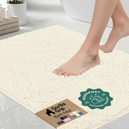 GORILLA GRIP Bath Rug Mat 48x24, Soft Absorbent Chenille, Quick Dry Microfiber by Unknown