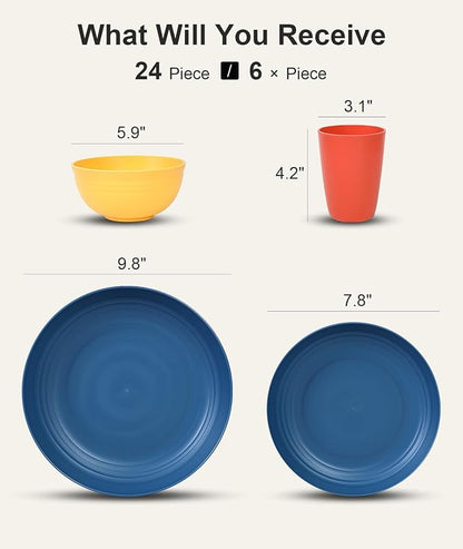 Quatish 24 Piece Plates and Bowls Sets - Image 2