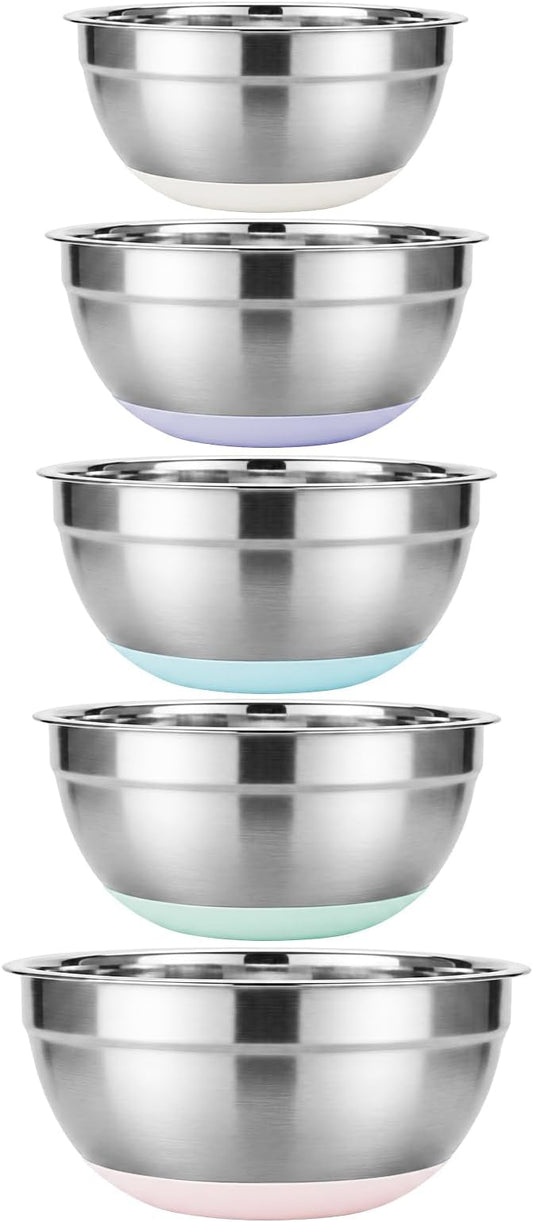 5PCS Stainless Steel Mixing Bowls Set by Unknown