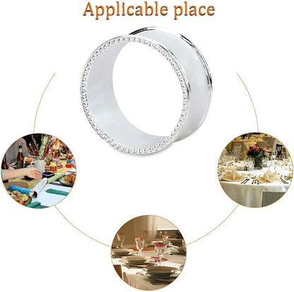 20 Pcs Stainless Steel Bead Side Napkin Rings - Image 6