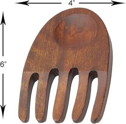 Woodard & Charles Wood Salad Hands Servers, Cherry Stain, 4 PACK | Pack of 4 - Image 2