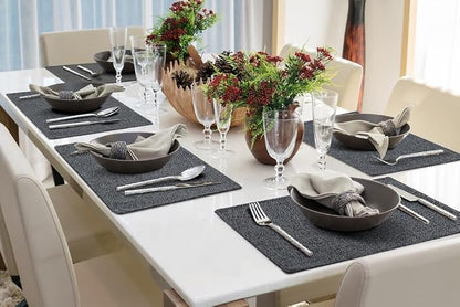 Faux Cotton Linen Placemats Set of 4, Cloth Washable Farmhouse Dining Table Mats - Image 9