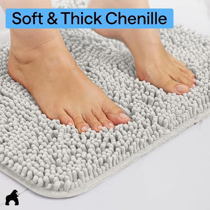 GORILLA GRIP Bath Rug Mat 36x24, Soft Absorbent Chenille, Quick Dry Microfiber - Image 4
