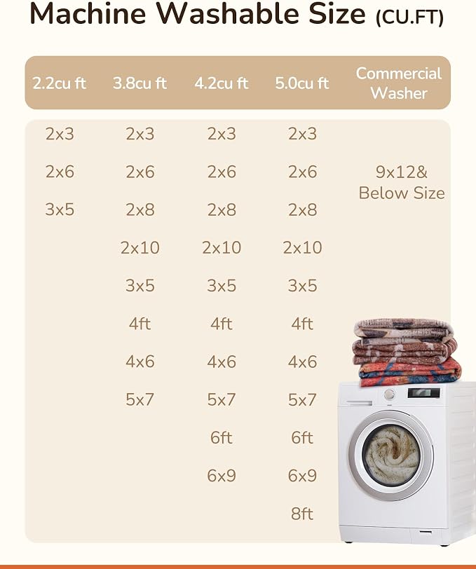 Area Rug 6x9 Rug Machine Washable Non-Slip Low Pile Print Pattern Western Rug - Image 5