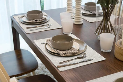 Faux Cotton Linen Placemats Set of 8, Cloth Washable Farmhouse Dining Table Mats - Image 9
