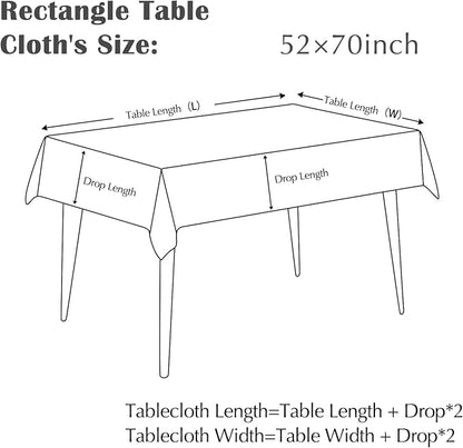 jinchan Taupe Farmhouse Floral Linen Rectangle Table Cloth 52 x 70 Inch | - Image 8