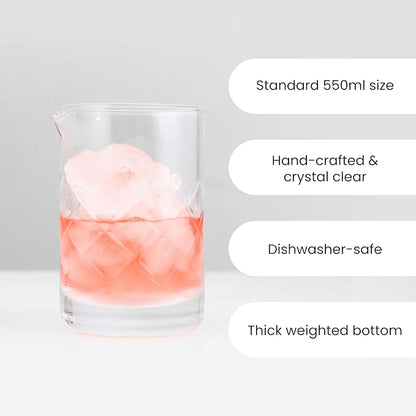 A Bar Above Cocktail Mixing Glass, Diamond Cut Stirring Pitcher, 18 Oz - Image 6