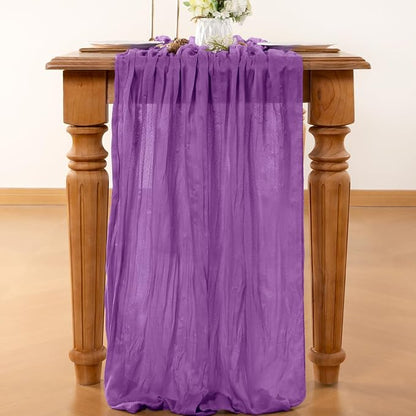 Purple Cheesecloth Table Runner 160 Inches 14 Ft Gauze Table Runner | Summer - Image 2