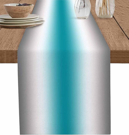 Turquoise Gray Ombre Table Runners 120 Inches Long, Farmhouse Teal Gradient by Unknown