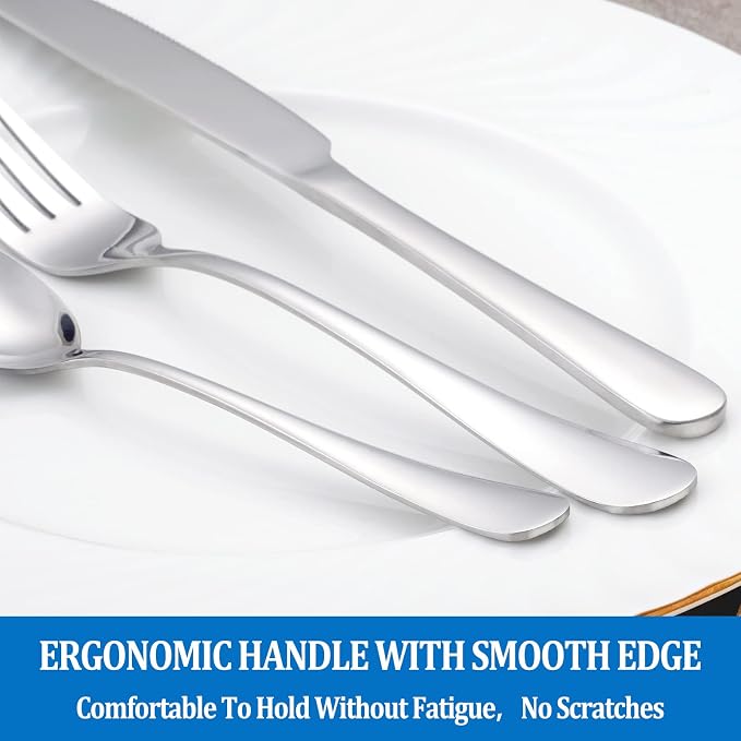 12 Pcs Forks and Spoons Silverware Set, Food Grade Stainless Steel Flatware - Image 5