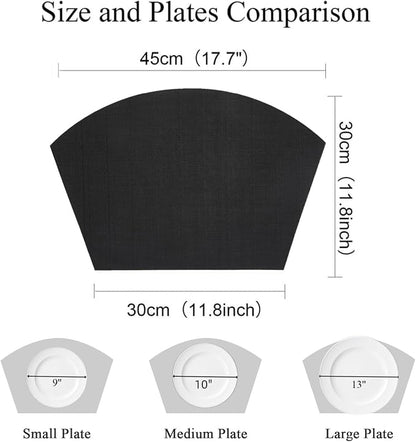 SHACOS Small Round Table Placemats Wedge Placemat Set of 4 Non Slip Heat - Image 4