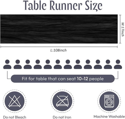 25 Pack Black Cheesecloth Table Runner 17 x 108 Inch Gauze TableRunner Fabric - Image 2