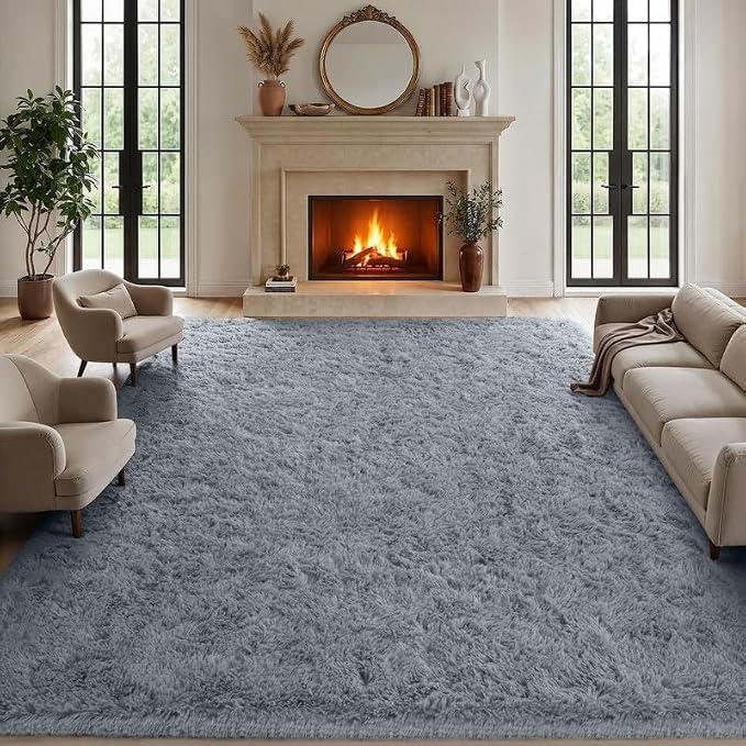 8x10 Area Rugs for Living Room Bedroom: Soft Fluffy Shag Rug Upgrade Non-Slip - Image 2