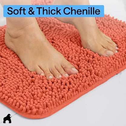 GORILLA GRIP Bath Rug Mat 60x24, Thick Soft Absorbent Chenille, Quick Dry - Image 4