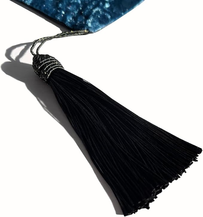 Fancy Blue Table Runner, Ombre Velvet, Double-Layer, Modern Style - Image 3