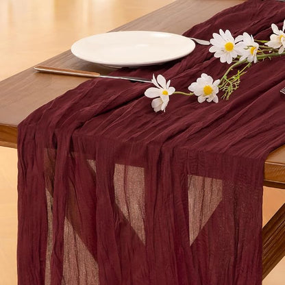 Cheesecloth Table Runner Summer Boho Wedding Birthday Party Home Decor | by Socomi