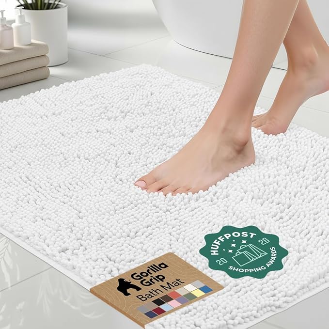 GORILLA GRIP Bath Rug Mat 36x24, Thick Soft Absorbent Chenille, Quick Dry by Unknown