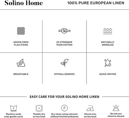 Solino Home 100% Linen Table Runner Sky Blue, Classic Hemstitch 14 x 132 in | - Image 7