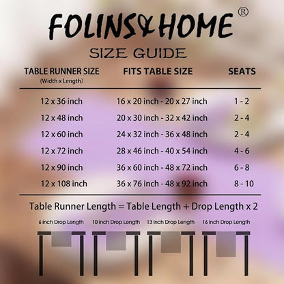 FOLINS&HOME Lavender Waterproof Decorative Table Runner 36 Inches Long | 210GSM - Image 6