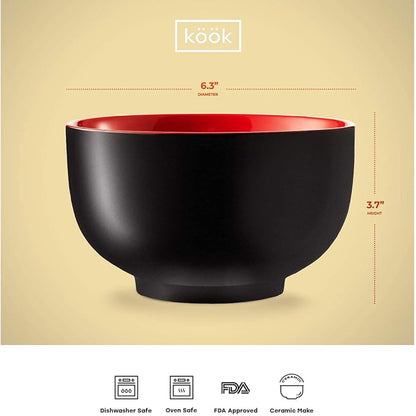 KooK Ramen Bowl, Japanese Bowls, Noodle Bowls, Large Soup Bowl, Large Capacity - Image 6