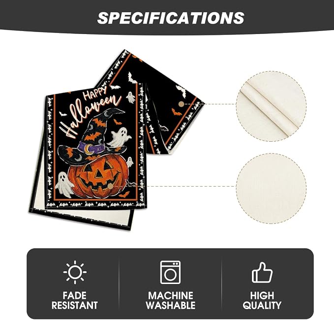 Artoid Mode 210 GSM Halloween Table Runner 13x108 Inch Home Party Decor | - Image 5