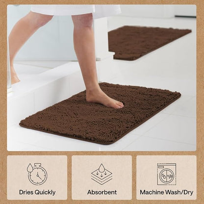 GORILLA GRIP Bath Rug Mat 30x20, Thick Soft Absorbent Chenille, Quick Dry - Image 7