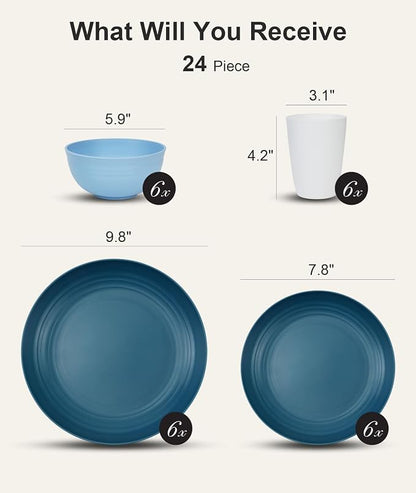 Quatish 24 Piece Plates and Bowls Sets - Image 2