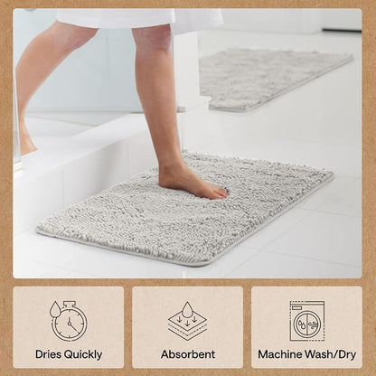 GORILLA GRIP Bath Rug Mat 70x24, Soft Absorbent Chenille, Quick Dry Microfiber - Image 7