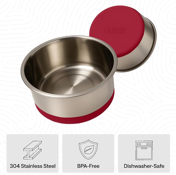 GORILLA GRIP Dog Bowls, Food Grade 304 Stainless Steel, Holds 8 Cups Each Food - Image 6