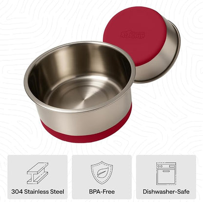 GORILLA GRIP Dog Bowls, Food Grade 304 Stainless Steel, Holds 4 Cups Each Food - Image 6