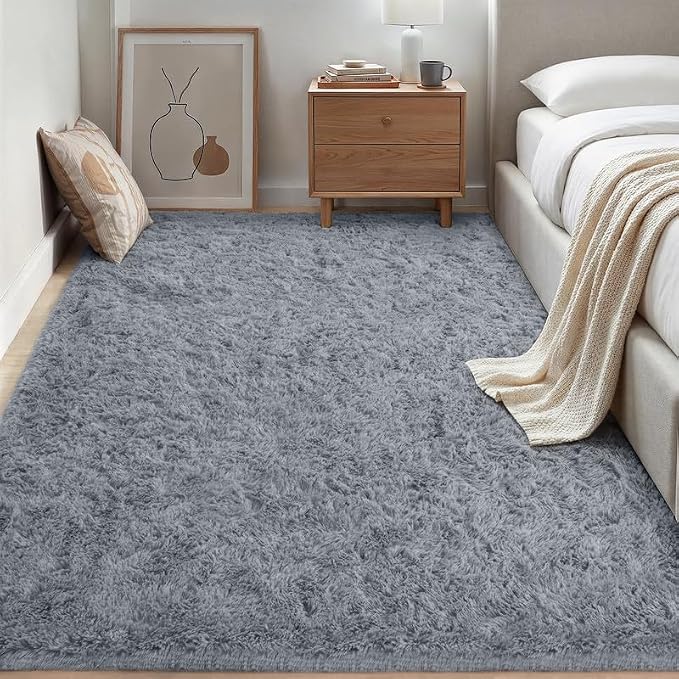 Area Rug for Living Room Bedroom: 5x7 Soft Fluffy Shag Rugs Upgrade Non-Slip - Image 4