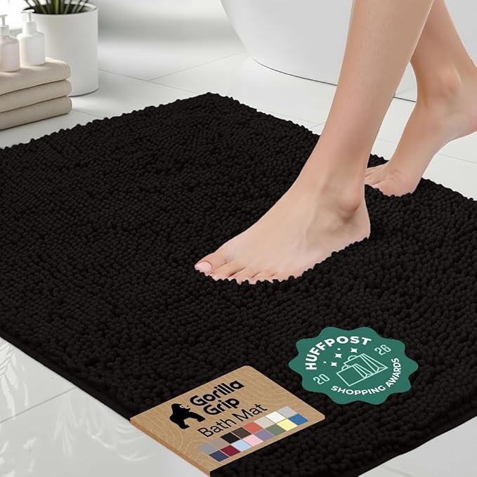 GORILLA GRIP Bath Rug Mat 44x26, Thick Soft Absorbent Chenille, Quick Dry by Unknown