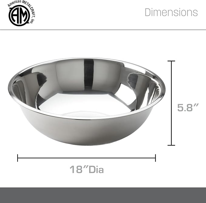 American METALCRAFT, Inc. SSB1600 Mixing Bowl, Stainless Steel, 16 Quarts - Image 4