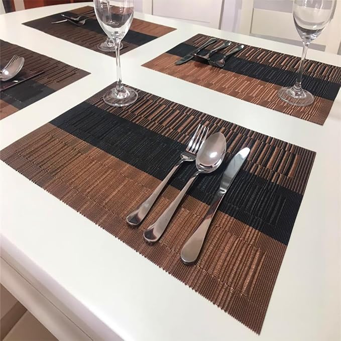 PIGCHCY Placemats Set of 8 Washable Durable Placemat Vinyl Heat Resistant - Image 6