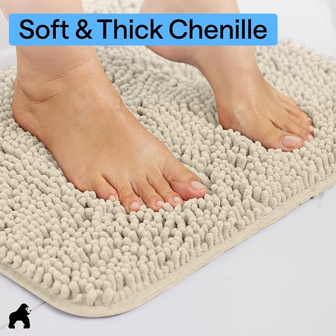 GORILLA GRIP Bath Rug Mat 36x24, Thick Soft Absorbent Chenille, Quick Dry - Image 4