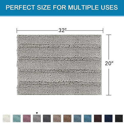 H.VERSAILTEX Bath Rugs for Bathroom Non Slip Bath Mats Extra Thick Chenille - Image 2