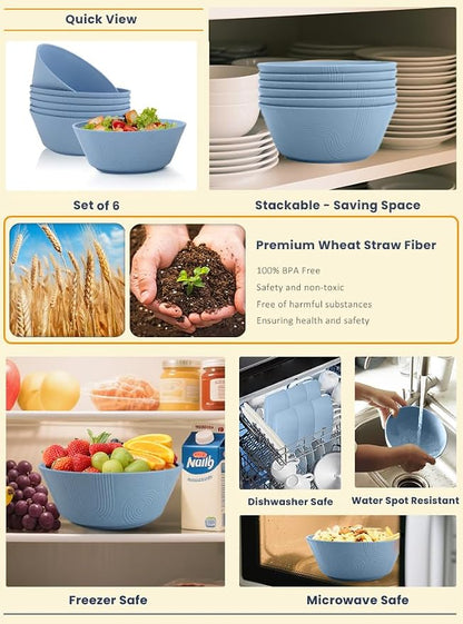 Wheat Straw Bowls 36 Oz Set of 6 - Image 5