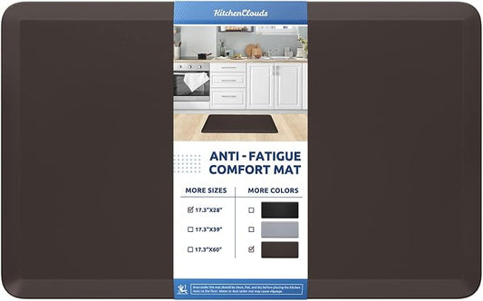 KitchenClouds Kitchen Mat Cushioned Anti Fatigue Rug 17.3"x28" Water Resistant by KitchenClouds