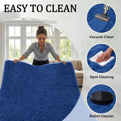 Area Rugs 9x12 Living Room Bedroom: Soft Fluffy Shag Rugs Upgrade Non-Slip High - Image 5