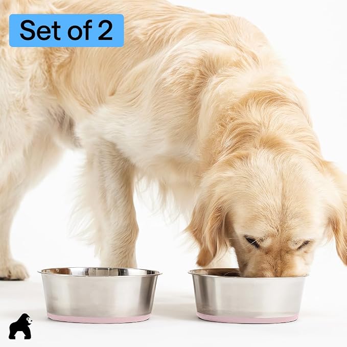 GORILLA GRIP Dog Bowls, Food Grade 304 Stainless Steel, Holds 8 Cups Each Food - Image 8