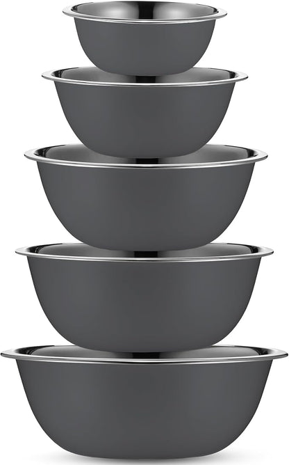 Stainless Steel Mixing Bowls Set, 5-Piece Meal Prep & Food Storage | .75 - Image 2