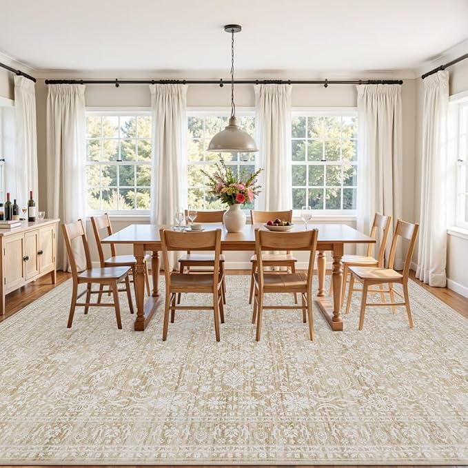 6x9 Area Rugs for Living Room: Vintage Boho Neutral Washable Rug Indoor Soft - Image 9