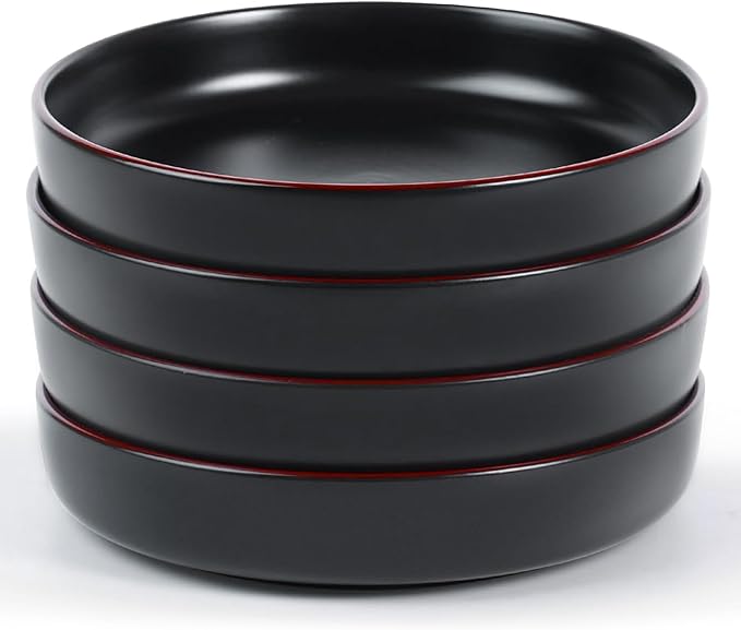 famiware Mercury Pasta Bowls Set of 4, 33 oz Large Salad Bowls, Lead-free and by Famiware