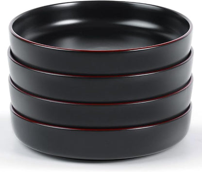 famiware Mercury Pasta Bowls Set of 4, 33 oz Large Salad Bowls, Lead-free and by Famiware