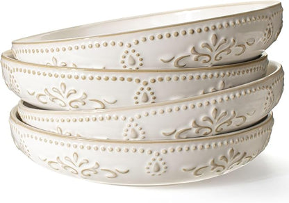 Pasta Bowls, 50oz Large Salad Serving Bowls, 9.75'' Plates Bowl Set of 4 by Artena